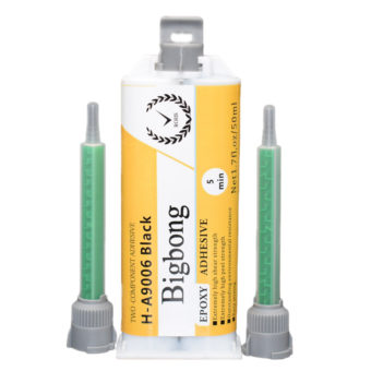 Bibgong 100pcs 50ml Black Epoxy Resin Adhesive Metal Plastic Adhesive H-A9006 & 200pcs Mixing Nozzle