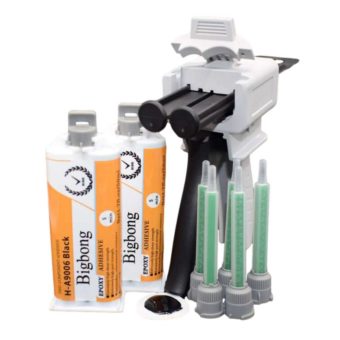 50ml Black Epoxy Resin Adhesive collocation Dispensing Gun Nozzles Static Mixer Apply Adhesives metal plastic