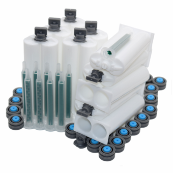 500pcs 50ml Cartridge 1:1 Empty Barrel Disposable Dual Glue Cartridge with Static Mixing Nozzles