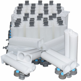 1000 Pieces 1:1 Empty Cartridges 50ml Dual-Barrel Glue Tube Set with Cap and Sealing Pistons
