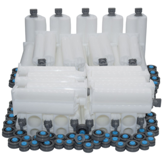 500pcs 50ml 2:1 Cartridges Empty Dual-Barrel Epoxy AB Glue Tube with Sealing Pistons