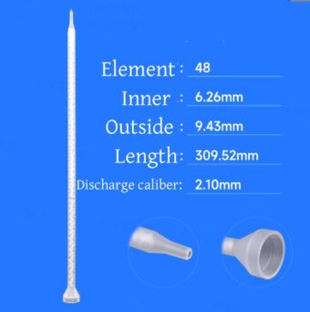 100pcs Static Mixer Mixing Nozzle Flared Mouth Round Mout for  200ml  400ml 600ml Cartridge